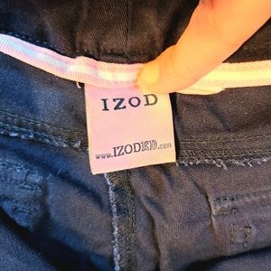 Izod Women's shorts, Bermuda 5 pocket navy blue cotton twill, Size 10
